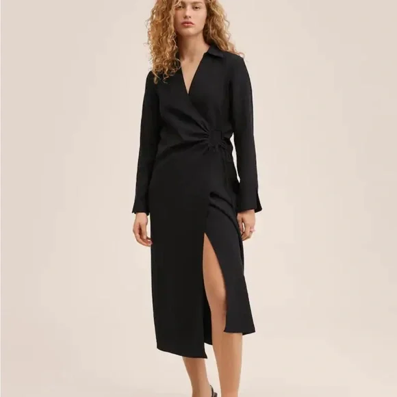 mango wrap shirt dress Mango - Wrap shirt dress pink